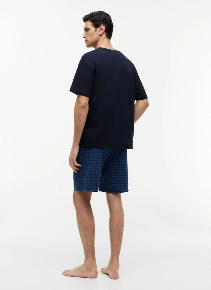 TOMMY HILFIGER  TH Original Print Jersey Shorts Pyjama Set for Men | Best Price UAE